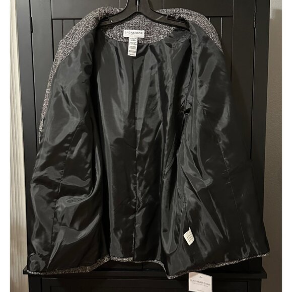 Sag Harbor Skirt Suit 16W Tweed Set NWT Black Gray Blazer Jacket Career Wear - Picture 3 of 12